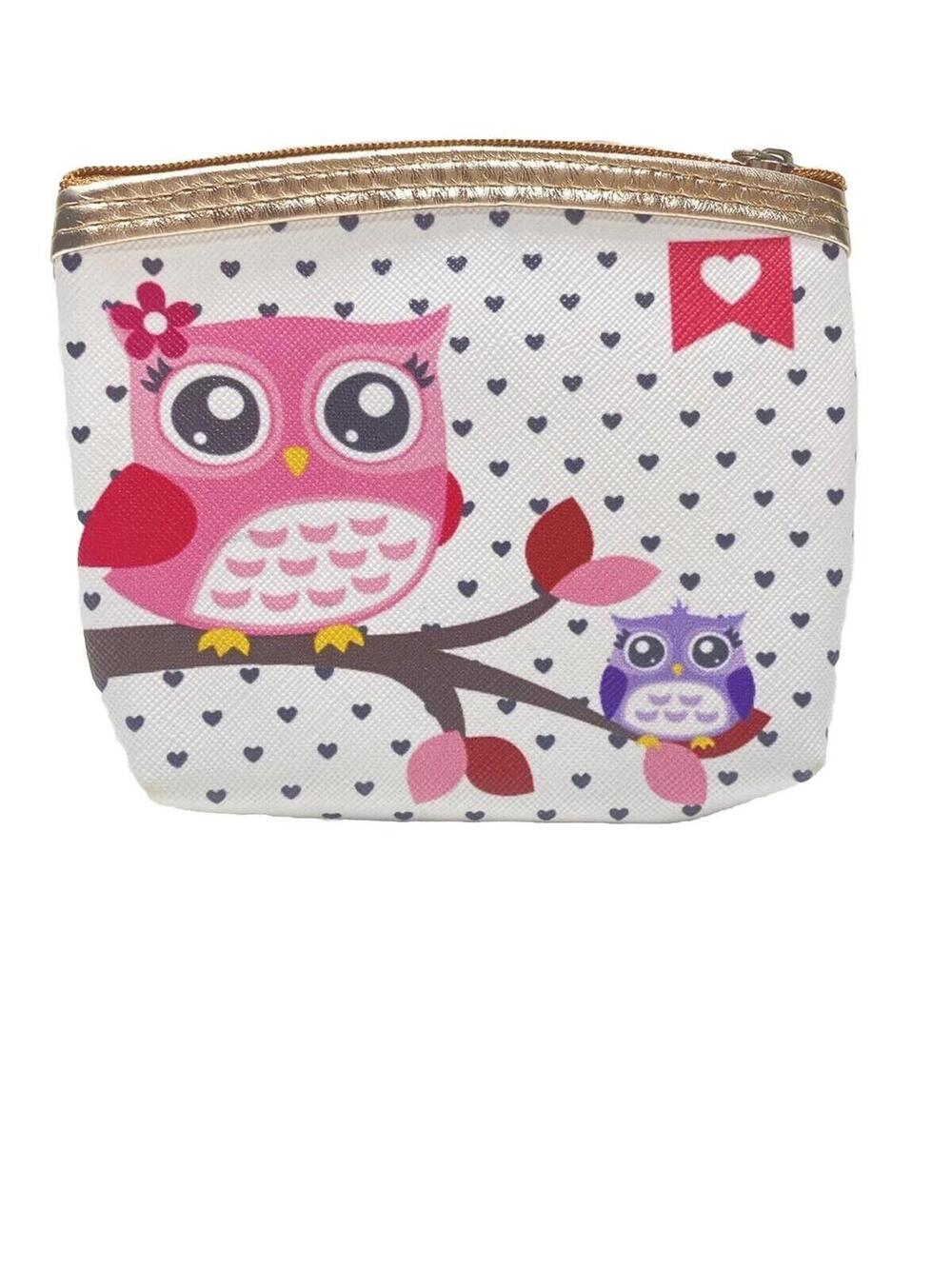 Owl Coin Wallet Compact Stylish Everyday Change Purse Zipper Pouch New